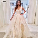 Runhufu A-Line Princess Wedding Dresses Sleeveless Sweetheart Boho Bride Dress With Puffy Tiered Tulle Ruffles Bridal Gowns Custom