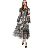 runhufu Lotus Leaf Side Round Horn Long Sleeve Apricot Dress Long Dress Autumn And Winter Women's Dress New 2025
