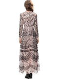 runhufu Leash Mesh Long Sleeves Slim Dress Long Dress Autumn And Winter Women's New 2025