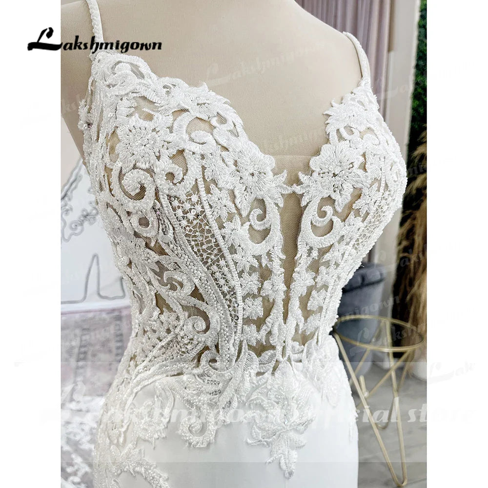 Runhufu Mariage Sweetheart Mermaid Wedding Dress Lace Bohemian Wedding Dress Court Train Simple Bridal Gowns Elegant Beach Dresses
