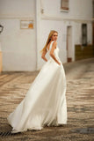 Runhufu Vestido de novia 2024 Deep V Neck Wedding Dresses Sleeveless Pleat Satin Sweep Train Long Bridal Gown ?????? ?????