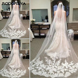 Runhufu 3 M Bridal Veils Appliques Wedding Veils Long Tull Lace Veil Vestido De Noiva Wedding Accessories In Stock Hot Selling