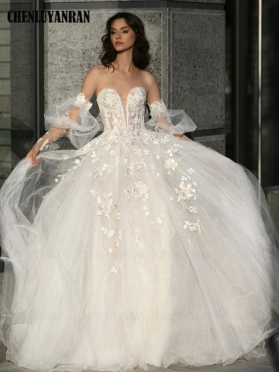 Runhufu Boho Wedding Dresses Sweetheart Applique Tulle Wedding Bride Dresses Ivory Sexy Dresses For Wome 2024 Vestidos De Novia