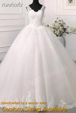 runhufu Novias Fashion Simple White Ivory Wedding Dresses Plus Size Diamond sequin Beading Lace Edge Train Dresses For Brides Gowns