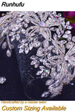 Runhufu HP420 Luxury Bridal Tiara Wedding Headband Rhinestone Wedding Hair Accessories Handmade Bride Headpiece Head Jewelry