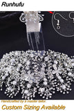 Runhufu HP240 Shiny Crystal Wedding Headpieces Bridal Floral Hair Accessories Alloy Flower Bridal Headbands Rhinestone Crowns
