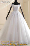 Runhufu Dress 2023 The Elegant Boat Neck Ball Gown Off The Shoulder Princess Luxury Lace Embroidery Wedding Dresses