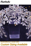 Runhufu HP193P-C Trendy Bridal Hair Hoop Colorful Rhinestone Wedding Crown Handmade Bride Tiara Hair Accessories Woman Headband