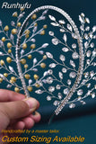 Runhufu Headband for Girls Woman Hair Hoop Wedding Hair Accessories Handmade Bride Headwear Bridesmaid Bridal Headdress HP534