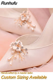Runhufu HX39 2pcs Rhinestones High Heel Buckle Decoration Women Bride Shoes Clips Charm Wedding Shoes Buckle Shoe Crystal Clip