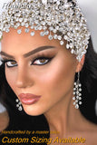 Runhufu HP376 Fashion Bridal Hair Accessories Crystal Headpiece For Women Tiara Wedding Crown Eew Set Rhinestone Bride Headband