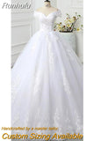 Runhufu The Shoulder Wedding Dress 2023 light Appliques Pearls Lace Fashion Wholesale Cheap Simple Bride Dress Vestidos De Novia