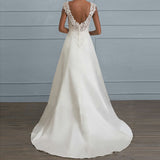 Runhufu Solid Color Lace Splicing Sling Hollowed-Out Bare-Back Dress Toast Wedding Dress Long Dress