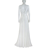 Runhufu Solid Color Lace Splicing Sling Hollowed-Out Bare-Back Dress Toast Wedding Dress Long Dress