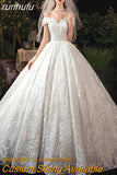 runhufu Dress 2023 Vestido De Noiva Elegant Boat Neck Wedding Gown With Train Princess Luxury Lace Robe De Mariee