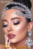 Runhufu HP496 Shiny Wedding Hair Accessories Jewelry Bridal Tiara Woman Headband Rhinestone Headpiece for Pageant Headdresses