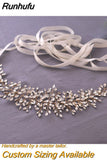 Runhufu SH237-G Golden Bridal Belt with Rhinestone Fashion Bead Belt Thin Sash Belt Western Belts Wedding Applique Sash Belt
