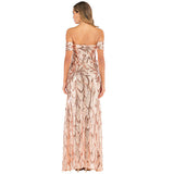 runhufu Ebay Sexy Sling Strip Long Dress Deep V-Neck Elastic Drag Dress