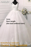 runhufu Novias Fashion Simple White Ivory Wedding Dresses Plus Size Diamond sequin Beading Lace Edge Train Dresses For Brides Gowns