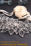 Runhufu SH256-S Bridal Belt Rhinestone Wedding Dress Belt Crystal Bridal Waistband Handmade Woman Party Sash with Ribbon