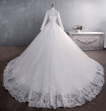 Wedding Dress 2025 Spring New Long Sleeve Lace Bride Standing Big Tail Tail Minimal Wedding Wedding Woman