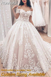 Runhufu Ball Gown Wedding Dress 2023 vestido de noiva Off the Shoulder robe de mariee Lace Appliques Wedding Bridal Gown