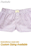 Runhufu Women's Y2k Pajamas Shorts Cute Plaid Pj Short Pants Flannel Lounge Sleep Shorts Bottoms Elastic Waist Baggy Boxers Tracksuit