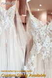 runhufu Bridal Boho Wedding Dress with Cape V neck 2023 New Mariag Chic Beach Wedding Dresses Backless Lace Appliques Court Train 925