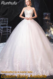 Runhufu Dress 2023 New Luxury Strapless Wedding Dress With Train Princess Bling Bling Vestido De Noiva Plus Size