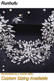 Runhufu HP240 Shiny Crystal Wedding Headpieces Bridal Floral Hair Accessories Alloy Flower Bridal Headbands Rhinestone Crowns