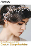 Runhufu HP233 Crystal Wedding Hair Accessories Rhinestone Headband Flower Girl Hair Pieces Women Tiara Bridal Hair Jewelry