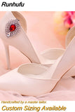 Runhufu HX39 2pcs Rhinestones High Heel Buckle Decoration Women Bride Shoes Clips Charm Wedding Shoes Buckle Shoe Crystal Clip