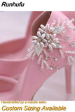 Runhufu 2pcs/lot Removable Bride High Heel Clip Rhinestone Wedding Shoes Buckle Women Decoration Pearls Floral Bead Shoe Clips