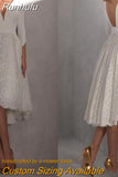 Runhufu Wedding Party Dress 2023 3/4 Sleeves Lace Robe De Soirée Mariage Hochzeit Kleid Bridal Gown Fiesta Boda Vestido Novia