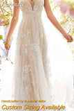 Runhufu Line Floral Wedding Dress 2024 Backless Classic V Neck Tank Sleeve Bridal Gowns Bride Dresses Vestidos De Novia Robe De Mariee