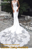 Runhufu Sexy Mermaid Lace Appliques Wedding Dress For Women 2023 Vintage Sweetheart Neck Court Train Bridal Gown Vestido De Novia