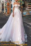 Runhufu Illusion Wedding Dresses For Women Lace Appliques Sexy Off the Shoulder A-line Summer Bridal Gowns vestido de noiva 2023