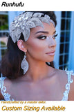 Runhufu HP455 Wedding Headpiece Crystal Flower Bridal Hair Accessories Bride Headwear Pageant Crown Women Hair Ornament Jewelry