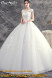 Runhufu De Mariee New Wedding Dresses Appliques Pearls Lace Fashion Wholesale Cheap Simple Bride Dress Vestidos De Novia
