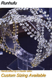 Runhufu HP243 Full Rhinestone Headband for Women Bridal Headpiece Wide Hair Band Handmade Headwear Wedding Hair Accessories