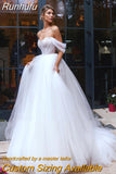 Runhufu Women's Elegant Wedding Dresses Sexy Off Shoulder Sleeveless A Series Bridal Gowns Vestidos De Novia 2023 Robe Mariée