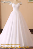 Runhufu NICEB Lace Off Shoulder Wedding Dresses Beads Ball Gown Robe De Mariee Sweetheart Tulle Bride Women Civil Vestido Noiva