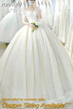 runhufu Simple Wedding Dress 2023 New Princess Bride Dress Shiny Ball Gown Wedding Dress Vestido De Noiva