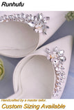 Runhufu HX39 2pcs Rhinestones High Heel Buckle Decoration Women Bride Shoes Clips Charm Wedding Shoes Buckle Shoe Crystal Clip