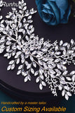 Runhufu HP484 Bridal Tiara Leaf Shape Headband Wedding Hair Accessories Women Headdress Pageant Brides Headwear Hair Ornaments