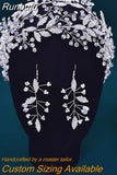 Runhufu Luxury Bridal Hair Tiara Rhinestone Headband Handmade Wedding Hair Accessories Women Headdress Pageant Headpiece HP398