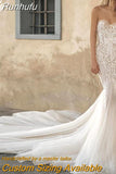 Runhufu Wedding Dress Shining Organza With Embroidery Slim-line Ball Gown Strapless Sleeveless Bridal Dress Bow Robe De Mariee