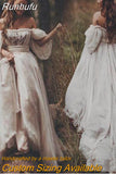 Runhufu Off The Shoulder Princess Wedding Dress Sweetheart Appliqued Puff Sleeves Bride Dress A-Line Backless For Bride Gown 2023