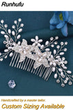 Runhufu HP263 Bridal Hair Comb Handmade Rhinestone Bride Headpieces Women Hair Pins Party Wedding Hair Accessories Headwear