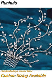 Runhufu HP263 Bridal Hair Comb Handmade Rhinestone Bride Headpieces Women Hair Pins Party Wedding Hair Accessories Headwear